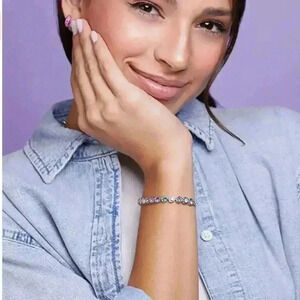 Tennis Bracelet Colorful Lariat Sliding Adjustable Heart Shaped Bracelet NWT